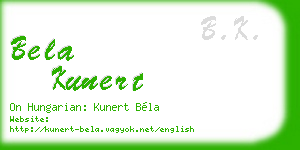bela kunert business card